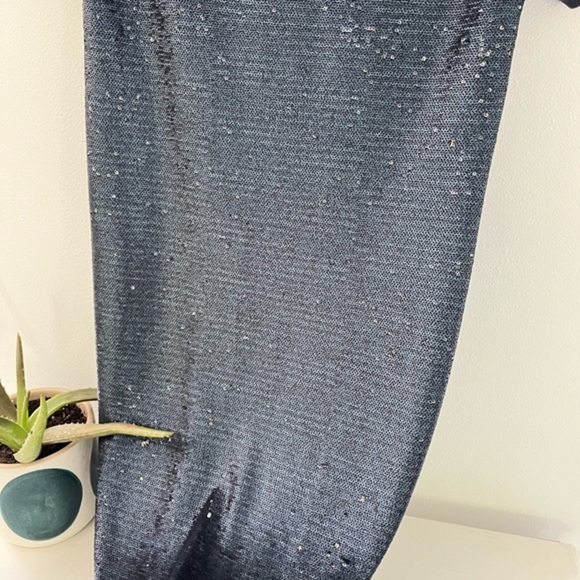 ANTHRO Moulinette Soeurs Interstella Blue Sequin Midi Shift Dress size XS - Picture 3 of 10